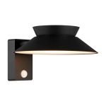 Nordlux Solar Wall Light Justina Metal Black 400lm - 830 Warm White | IP44 - Motion And Light Sensor