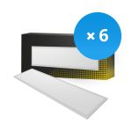 Multipack 6x Bright Choice LED Panel Backlit 36W 3240lm - 840 Cool White | 120x30cm - UGR <22