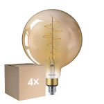 Multipack 4x Philips Classic LED Globe E27 200mm Filament Gold 7W 470lm - 818 Extra Warm White | Dimmable - Replaces 40W