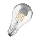 Osram Classic LED E27 Pear Filament Mirror Silver 4W 400lm - 827 Extra Warm White | Replaces 35W